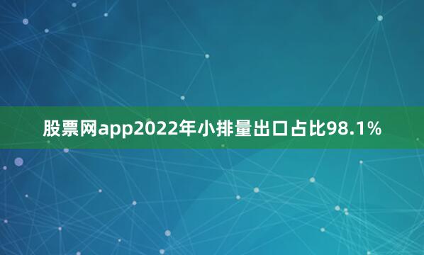 股票网app2022年小排量出口占比98.1%