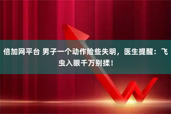 倍加网平台 男子一个动作险些失明，医生提醒：飞虫入眼千万别揉！
